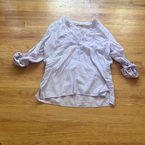 Old Navy Linen Cotton Blend Half Button Down tunic Shirt